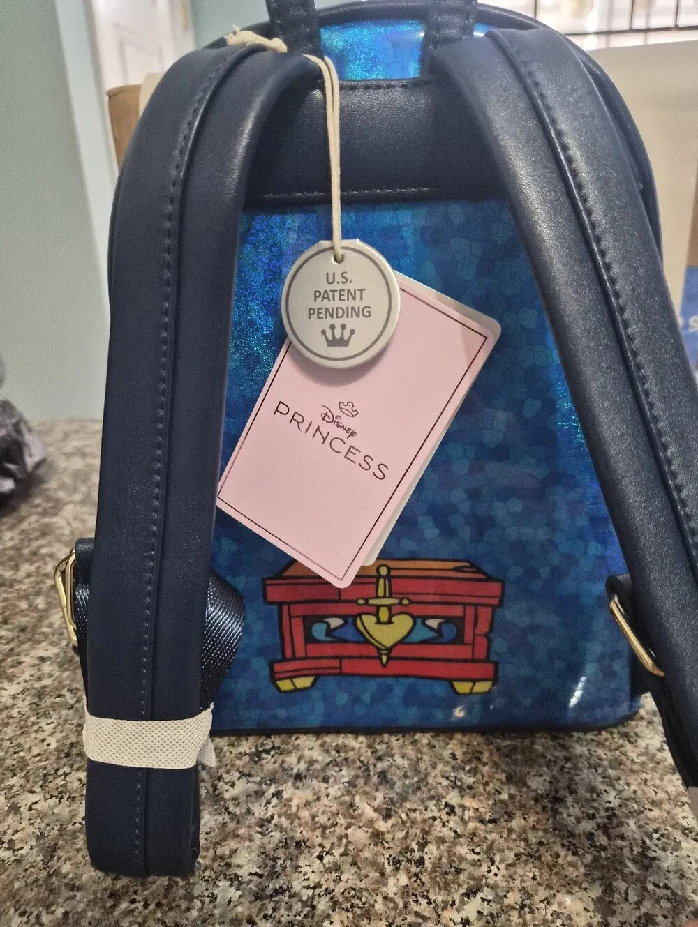 Loungefly Blue & Yellow Snow White Stained Glass Mini Backpack